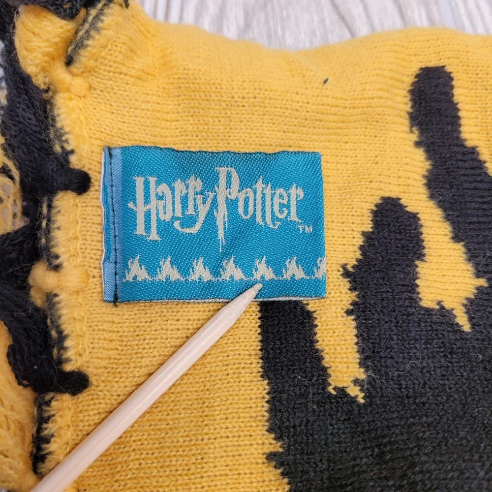 Harry Potter Hufflepuff Scarf Knit Yellow Black Banner‎ Wizard Costume Cosplay